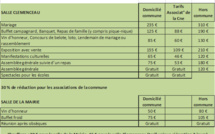 NOUVEAUX TARIFS DE LOCATION DES SALLES MUNICIPALES